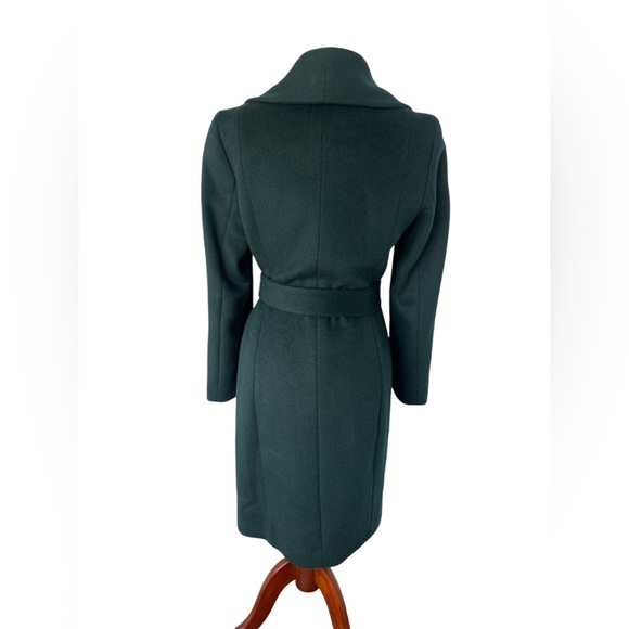 Cole Haan Wool Blend wrap Coat in dark green - Picture 4 of 10
